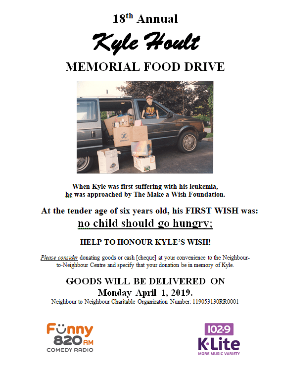 18th Annual Kyle Hoult Memorial Food Drive