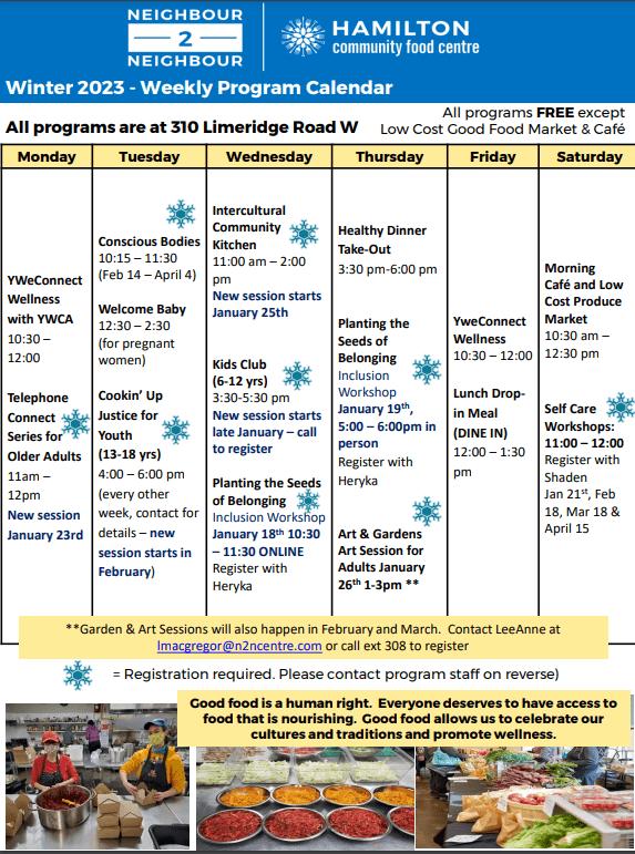 CFC Winter Program Calendar