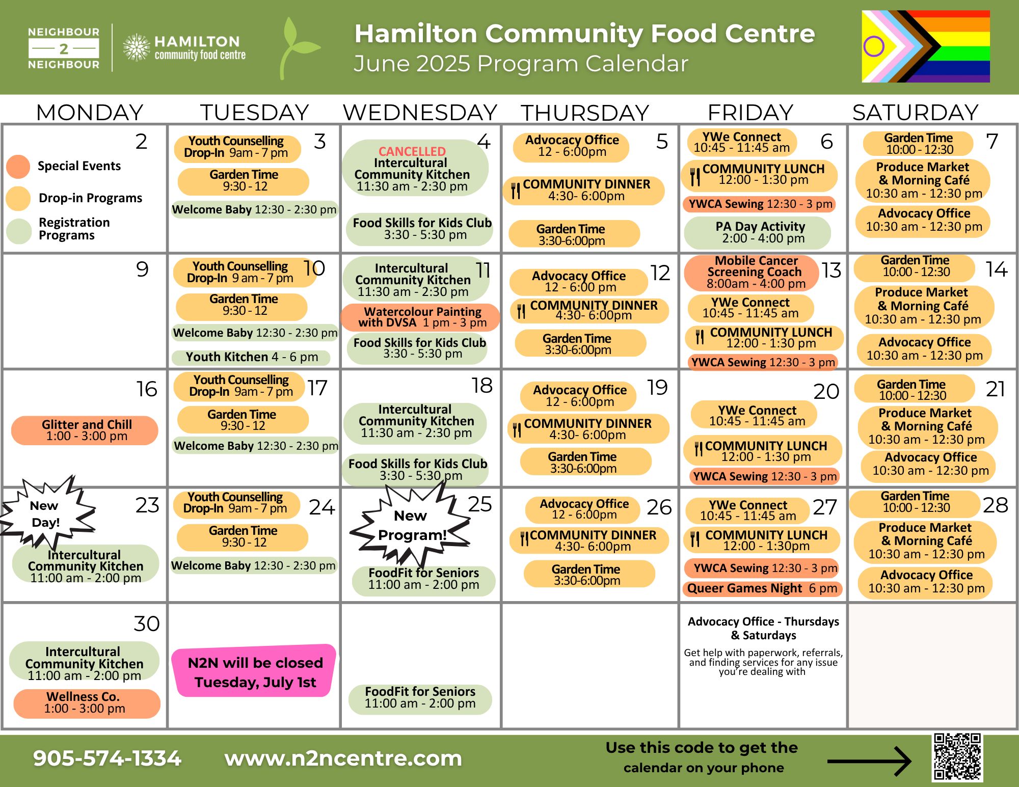 Hamilton Community Food Centre February 2025 Calendar