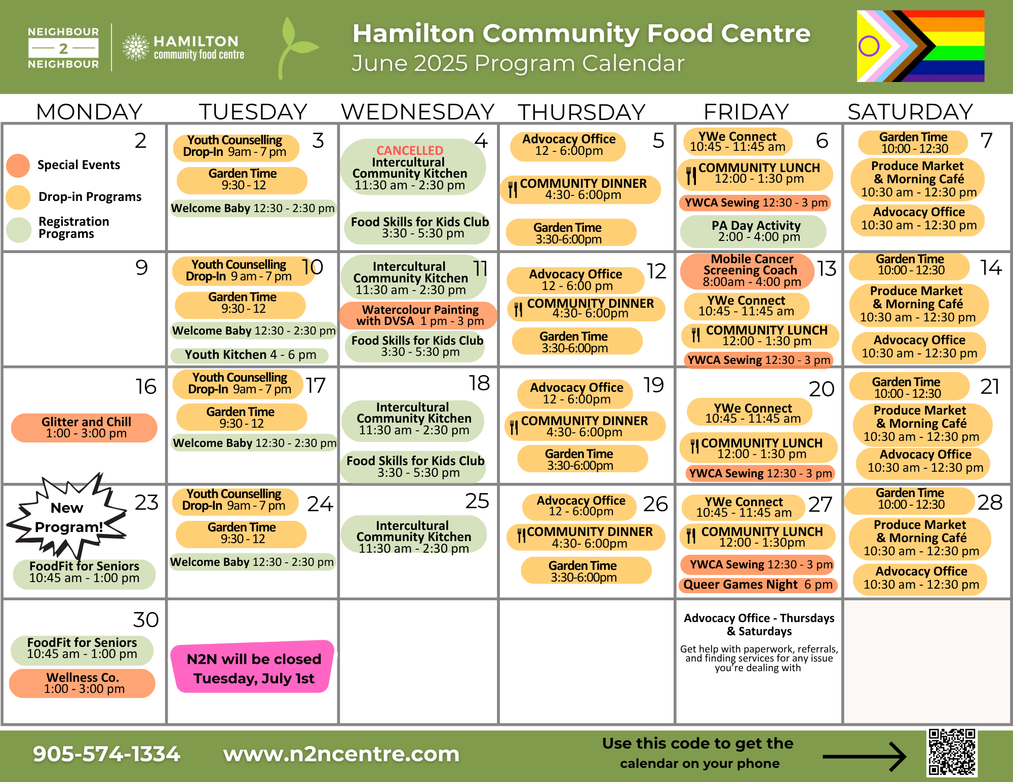 Hamilton Community Food Centre February 2025 Calendar