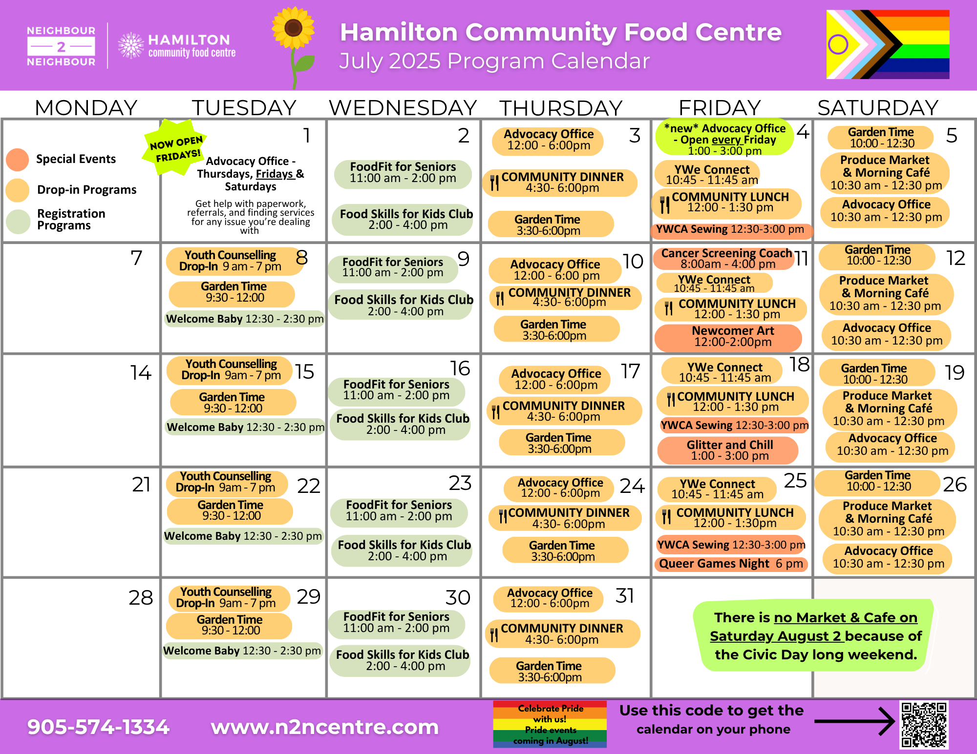 Hamilton Community Food Centre February 2025 Calendar