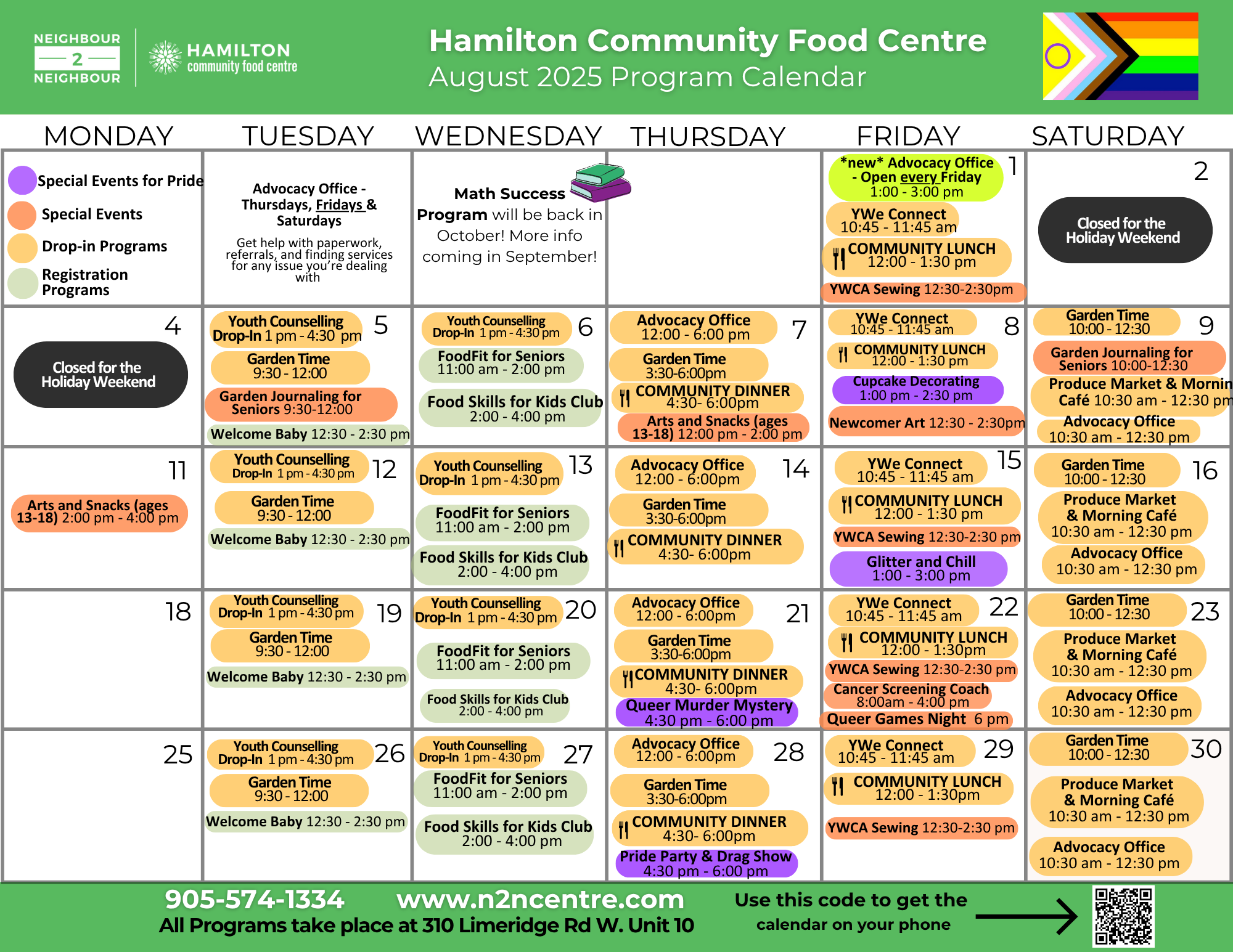 Hamilton Community Food Centre February 2025 Calendar
