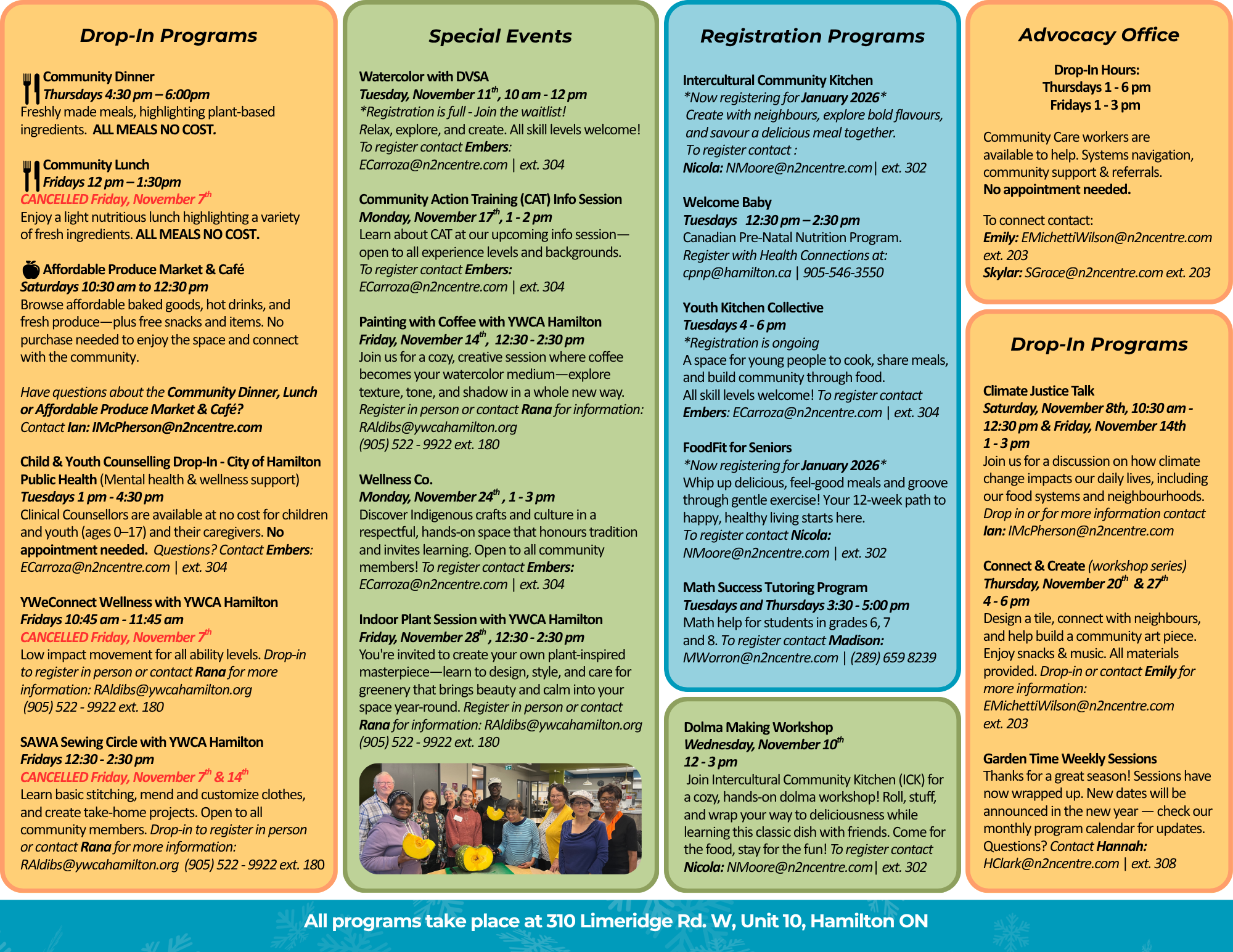 Hamilton Community Food Centre February 2025 Calendar