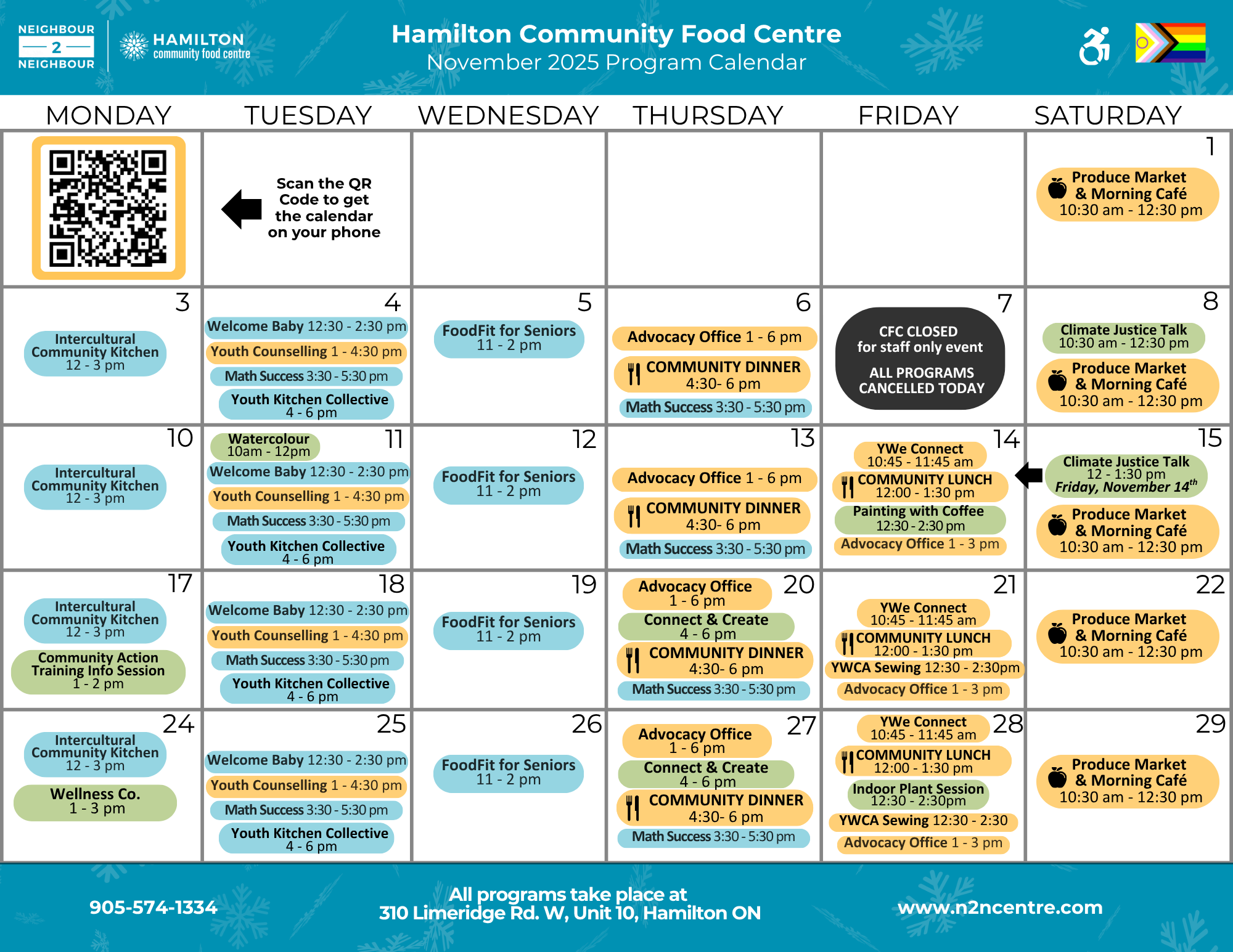Hamilton Community Food Centre February 2025 Calendar