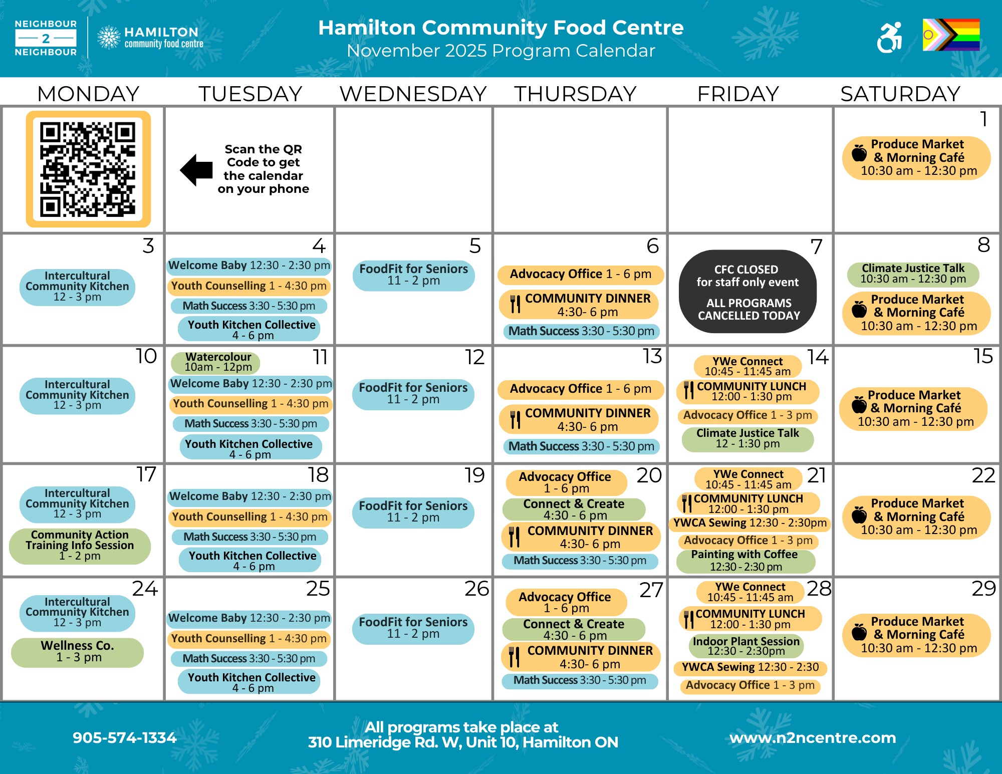 Hamilton Community Food Centre February 2025 Calendar