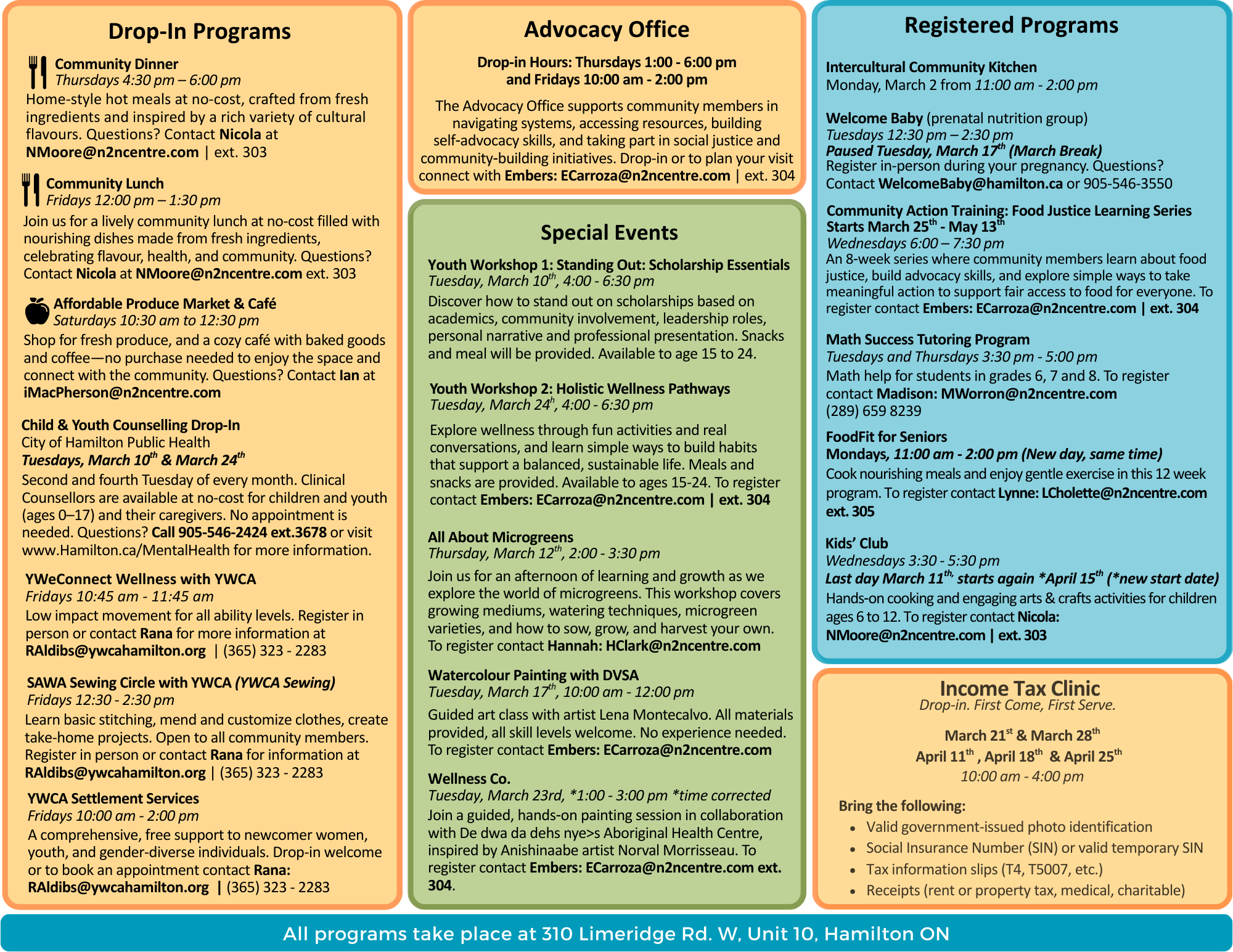 Hamilton Community Food Centre February 2025 Calendar