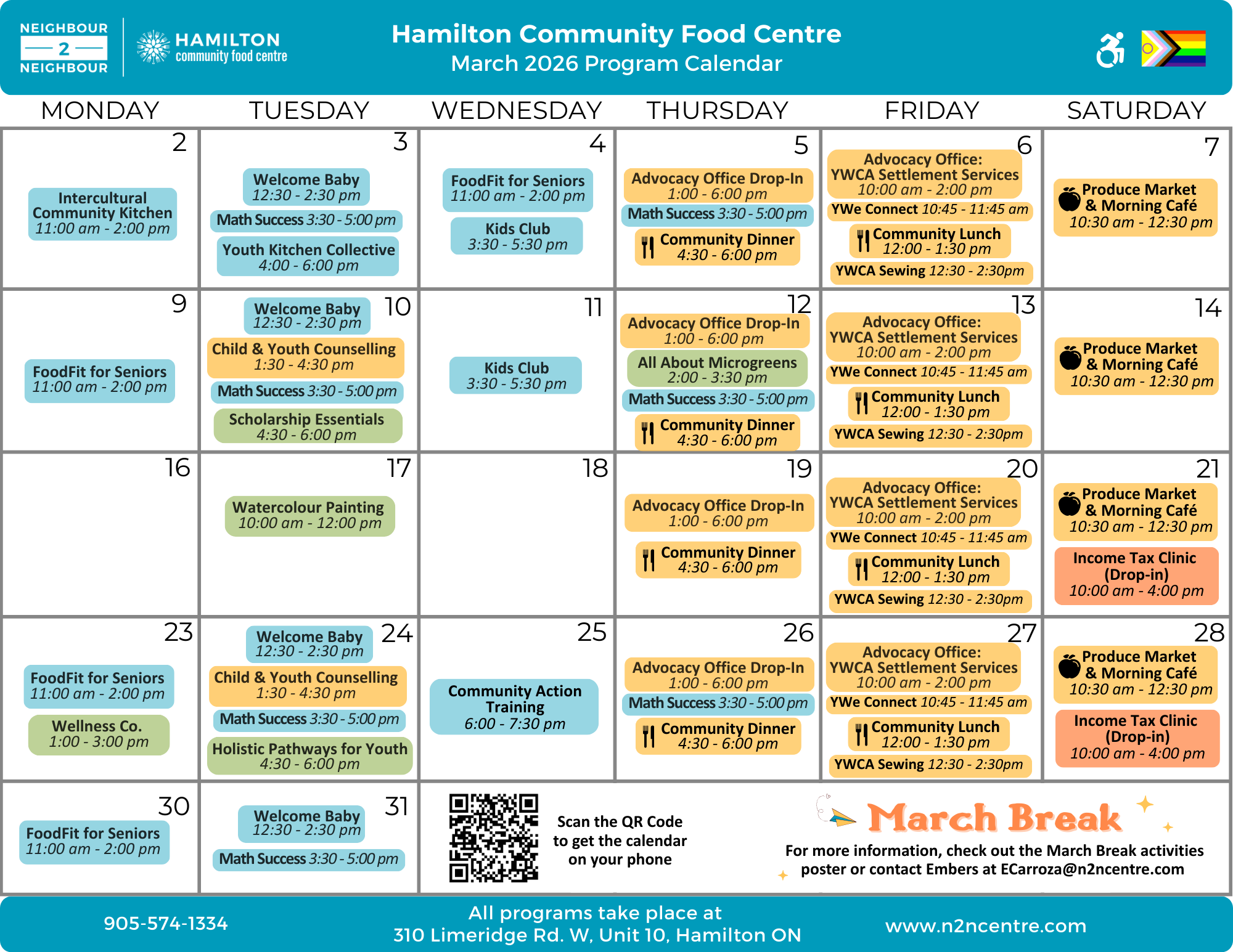 Hamilton Community Food Centre February 2025 Calendar
