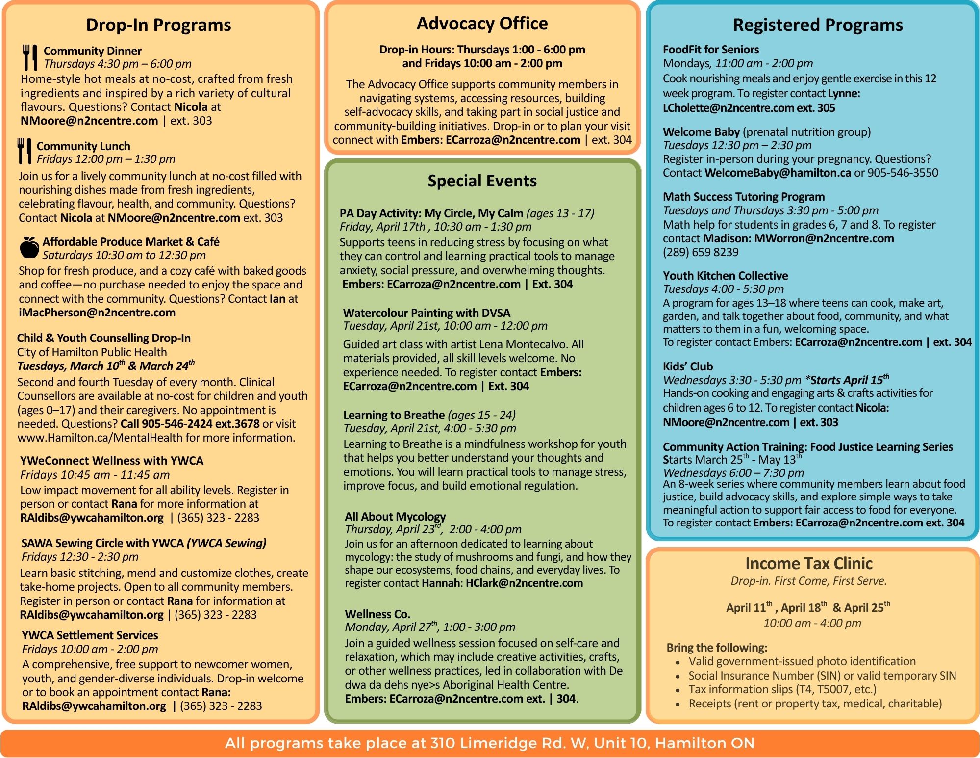 Hamilton Community Food Centre February 2025 Calendar