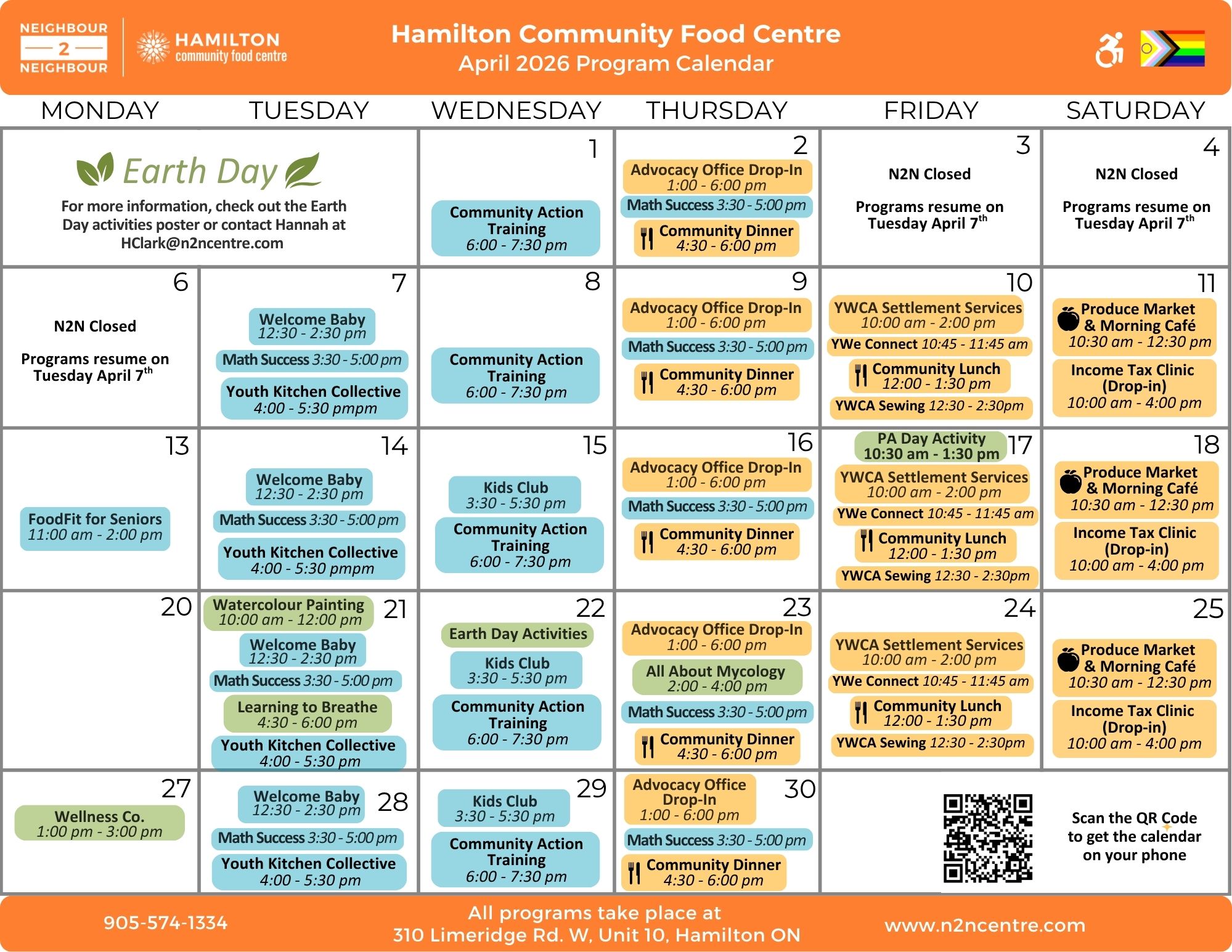 Hamilton Community Food Centre February 2025 Calendar