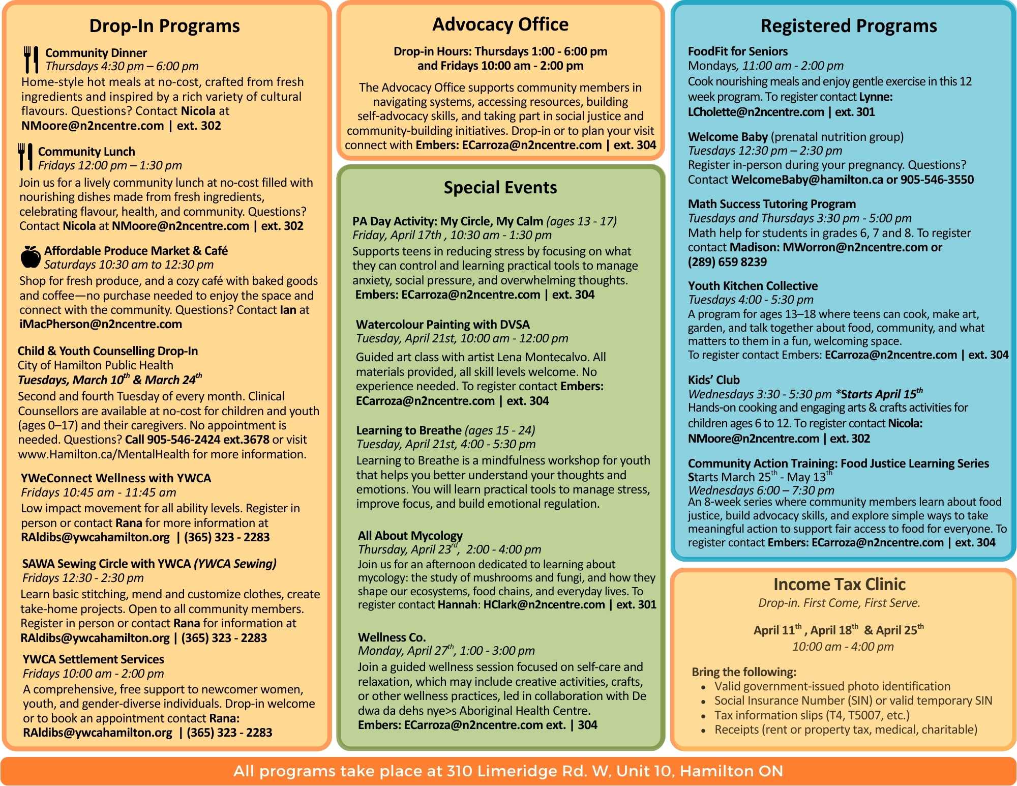 Hamilton Community Food Centre February 2025 Calendar