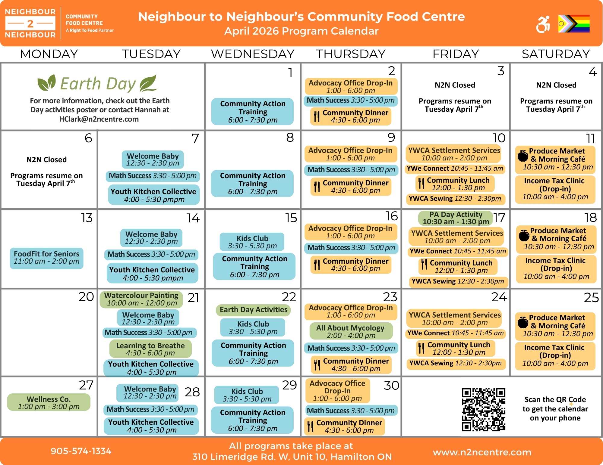 Hamilton Community Food Centre February 2025 Calendar
